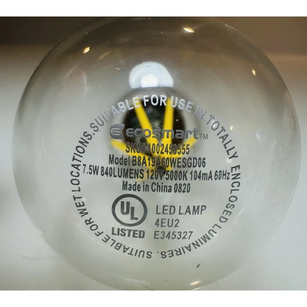 EcoSmart 60 Watt A19 LED Filament LED Light Bulb Daylight Lot of 30 Bulbs 5000K